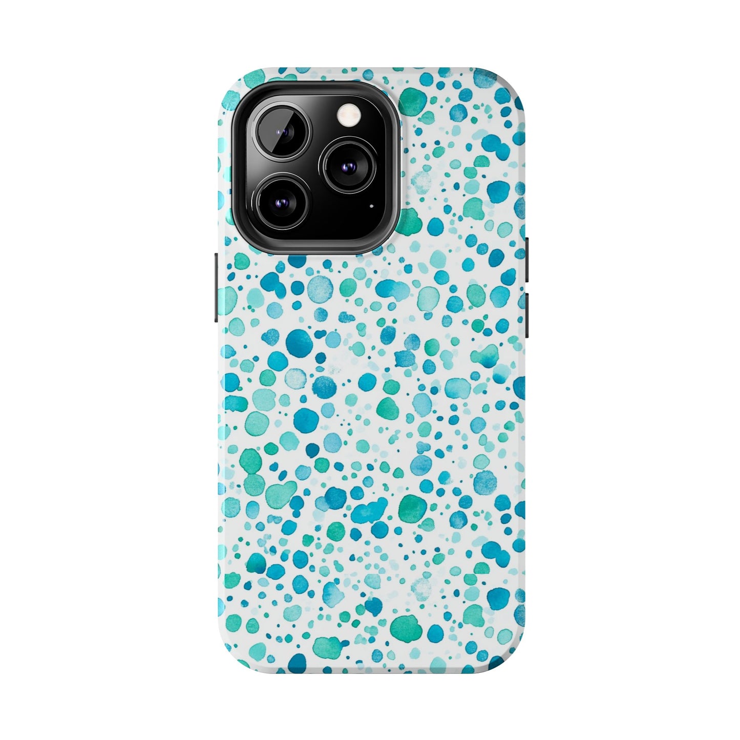 Trendy Spots | Aqua Watercolor Polka Dots
