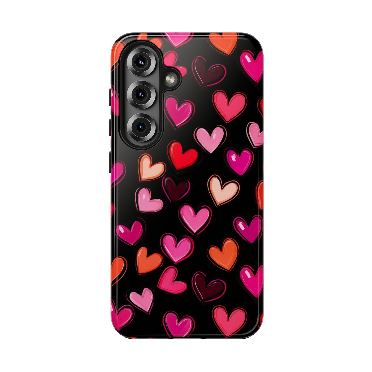 Love is in the Air | Colorful Hearts on Black