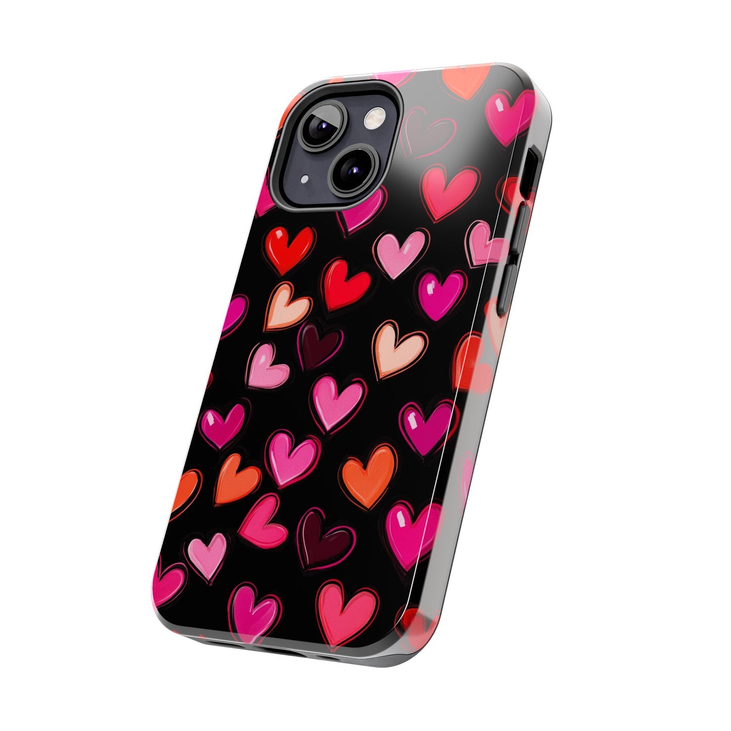 Love is in the Air | Colorful Hearts on Black