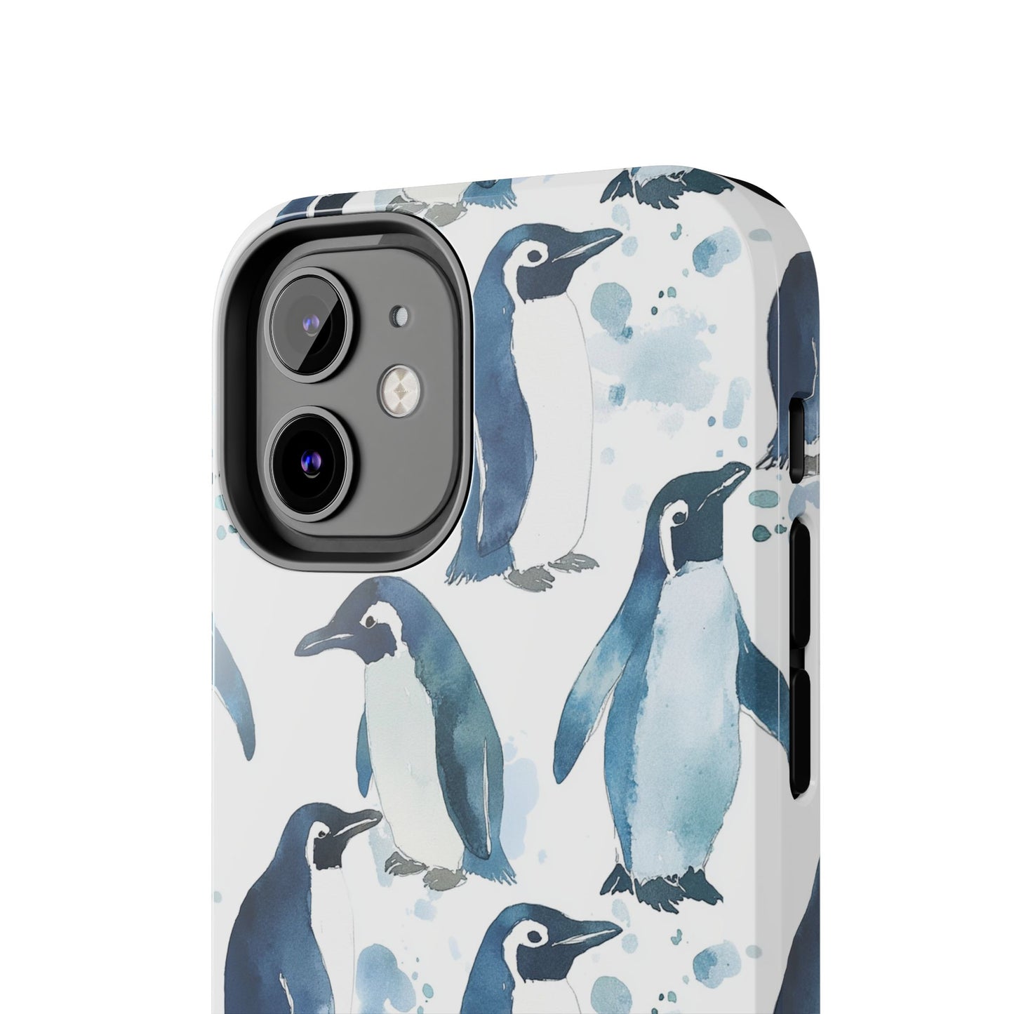 Animal Instinct | Watercolor Blue Gray Penguins