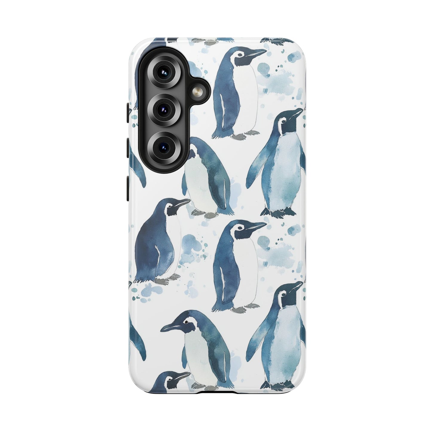Animal Instinct | Watercolor Blue Gray Penguins