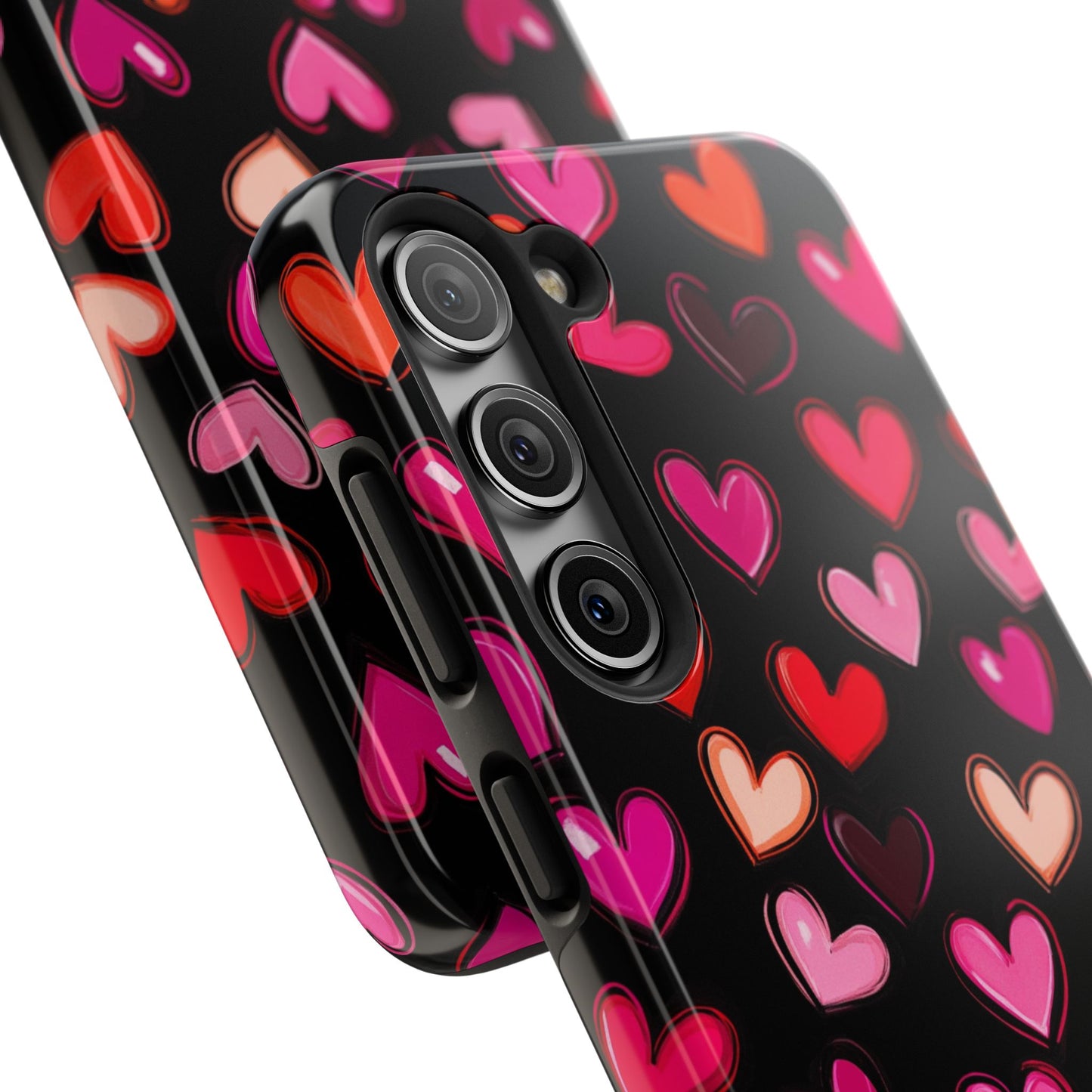 Love is in the Air | Colorful Hearts on Black