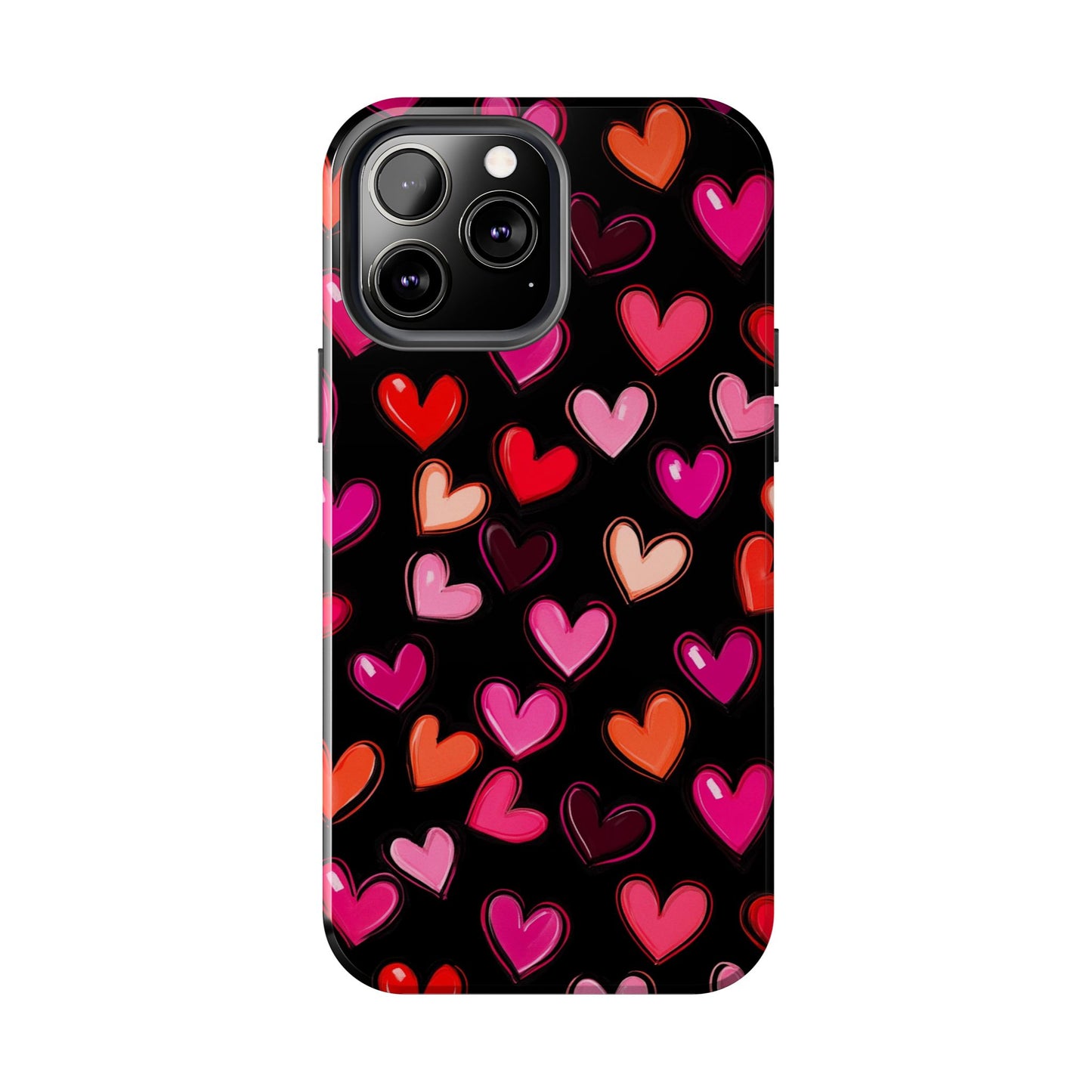 Love is in the Air | Colorful Hearts on Black