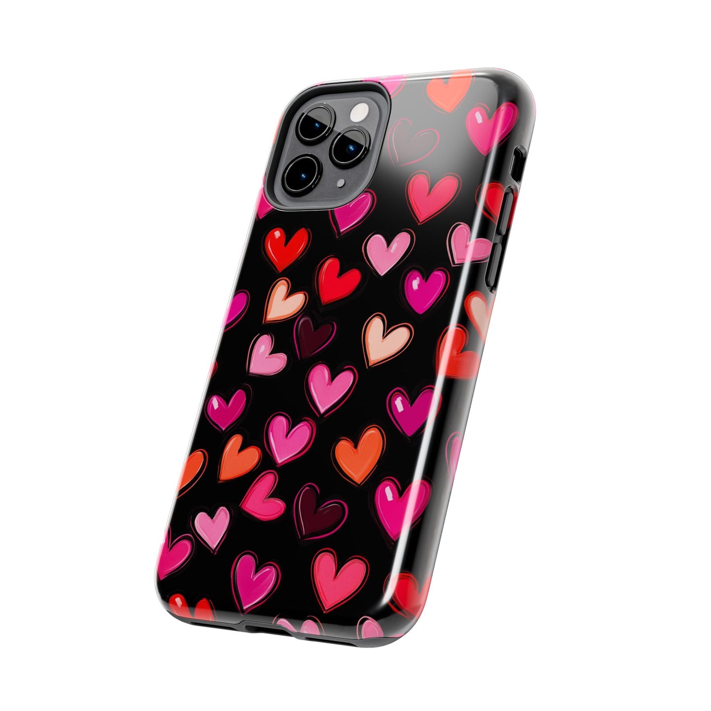 Love is in the Air | Colorful Hearts on Black