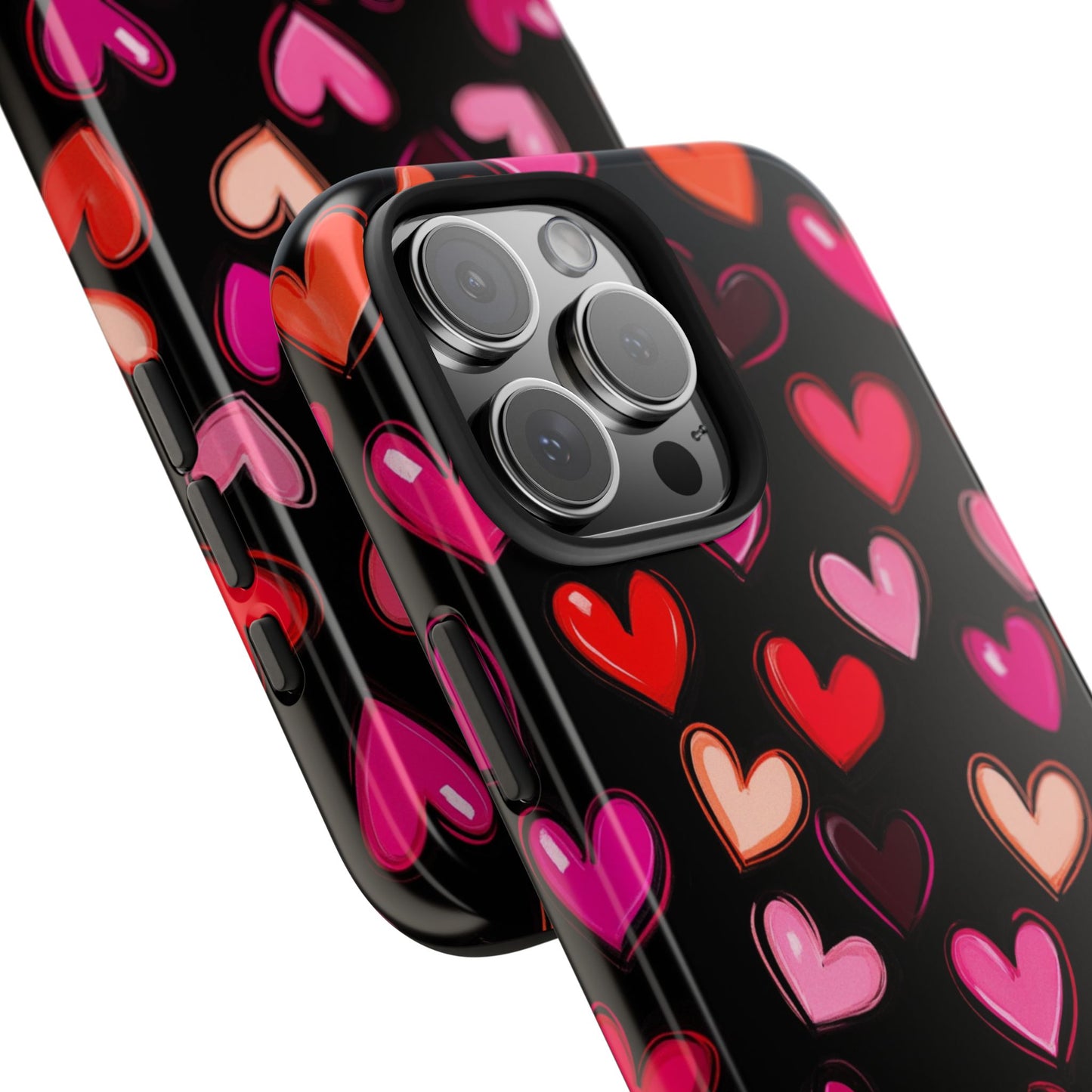 Love is in the Air | Colorful Hearts on Black