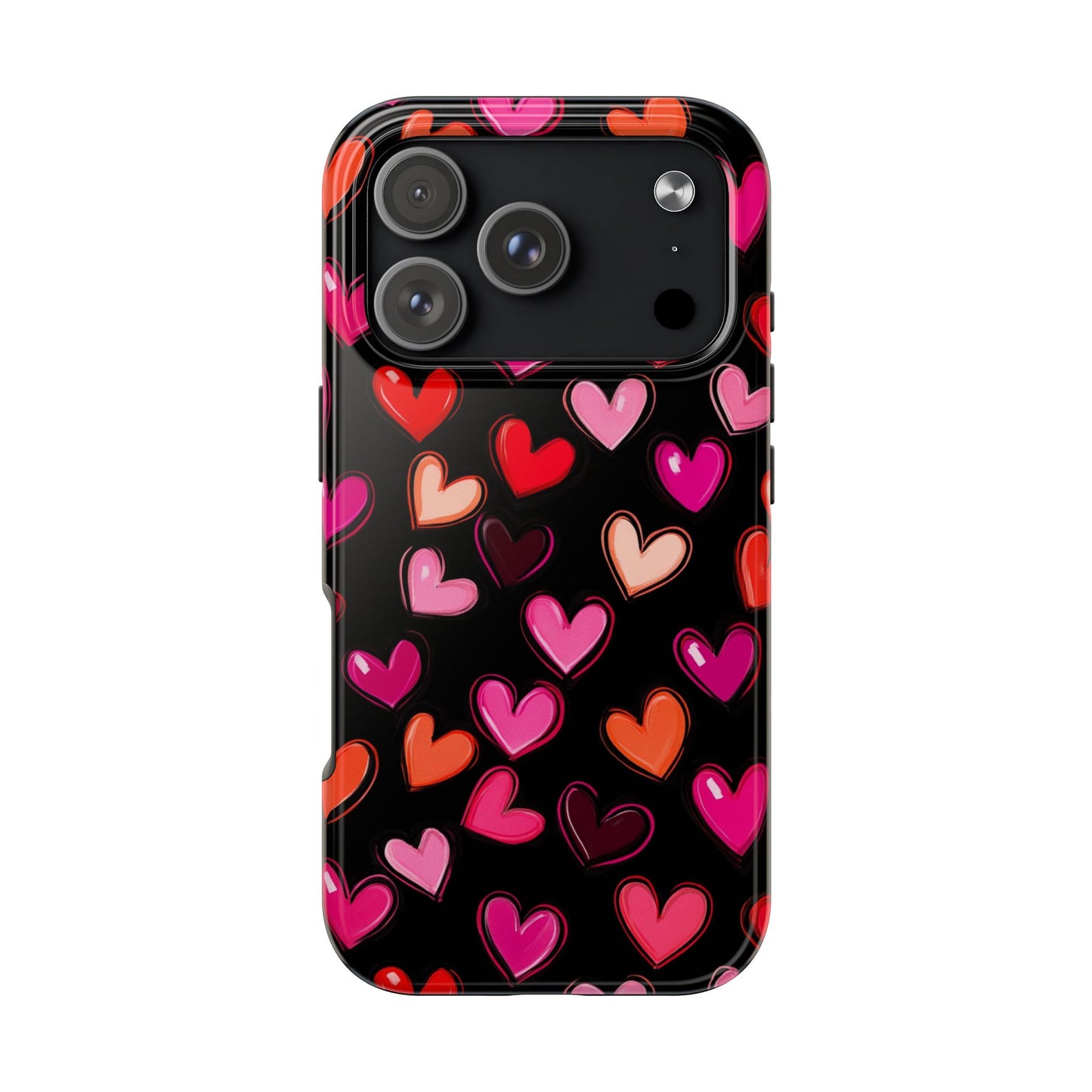 Love is in the Air | Colorful Hearts on Black