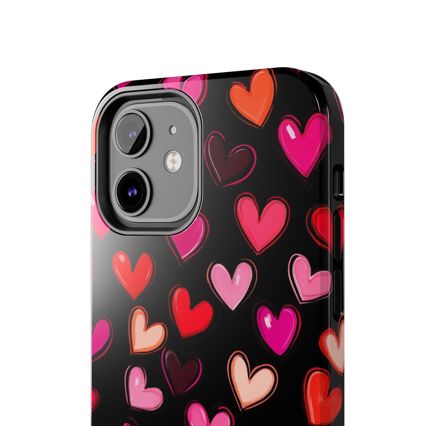 Love is in the Air | Colorful Hearts on Black