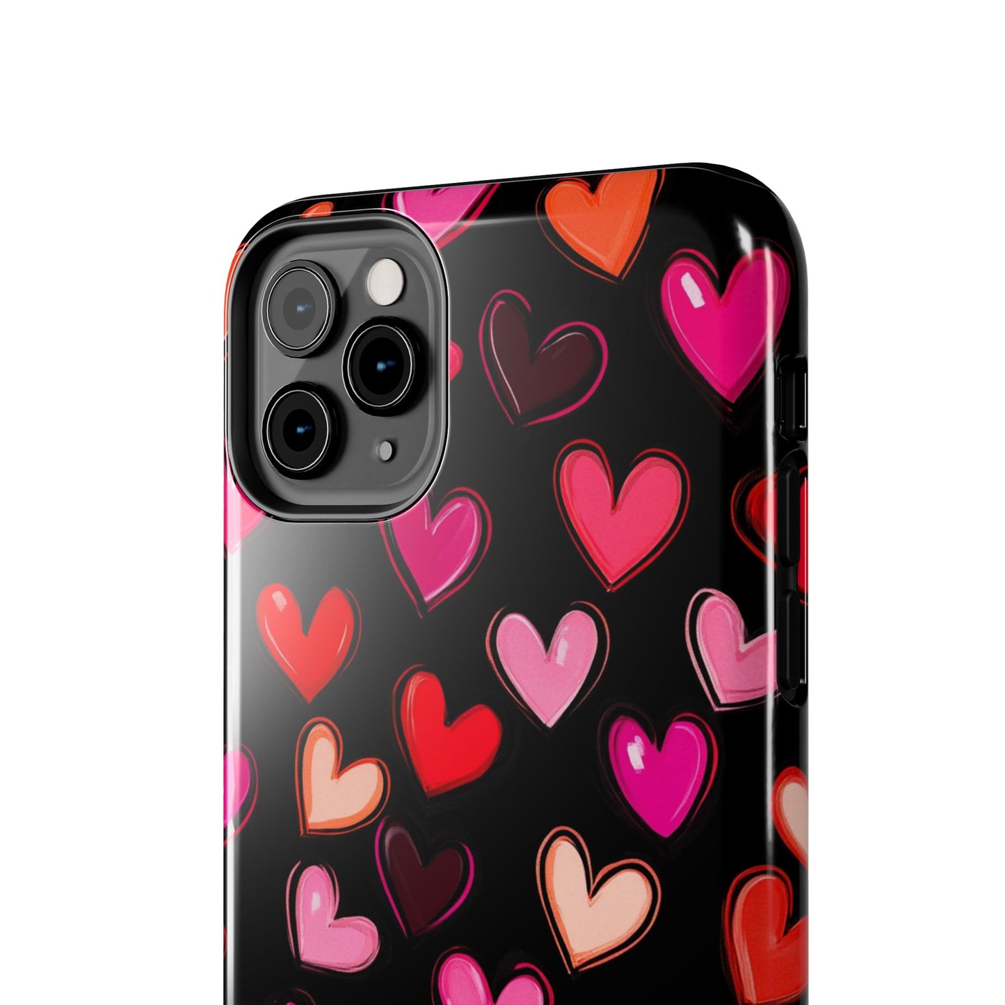Love is in the Air | Colorful Hearts on Black