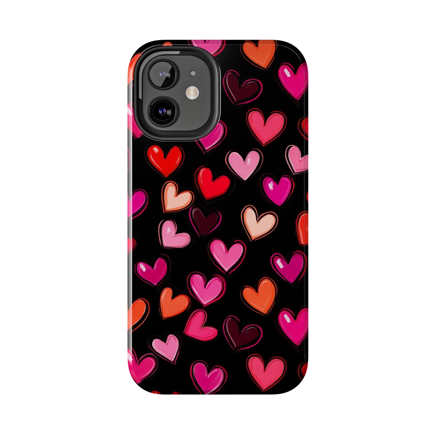 Love is in the Air | Colorful Hearts on Black
