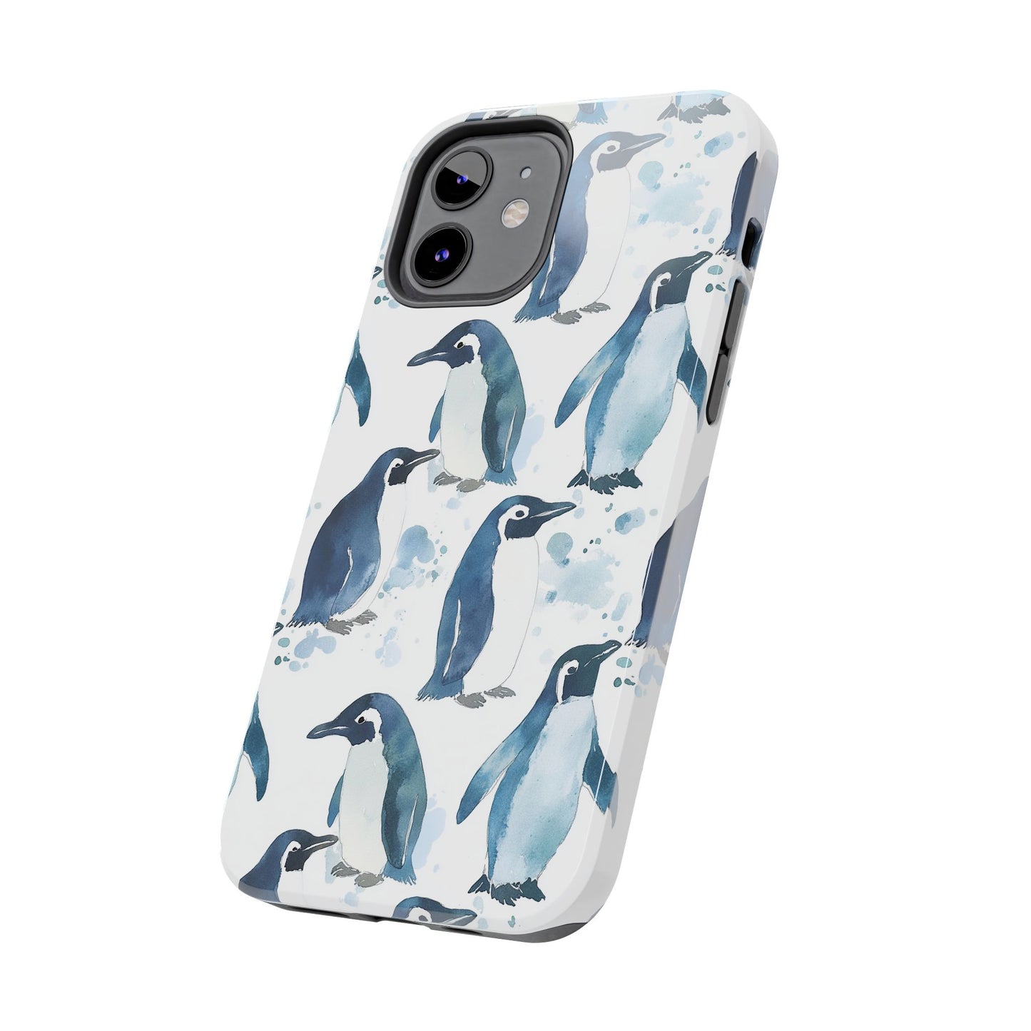 Animal Instinct | Watercolor Blue Gray Penguins