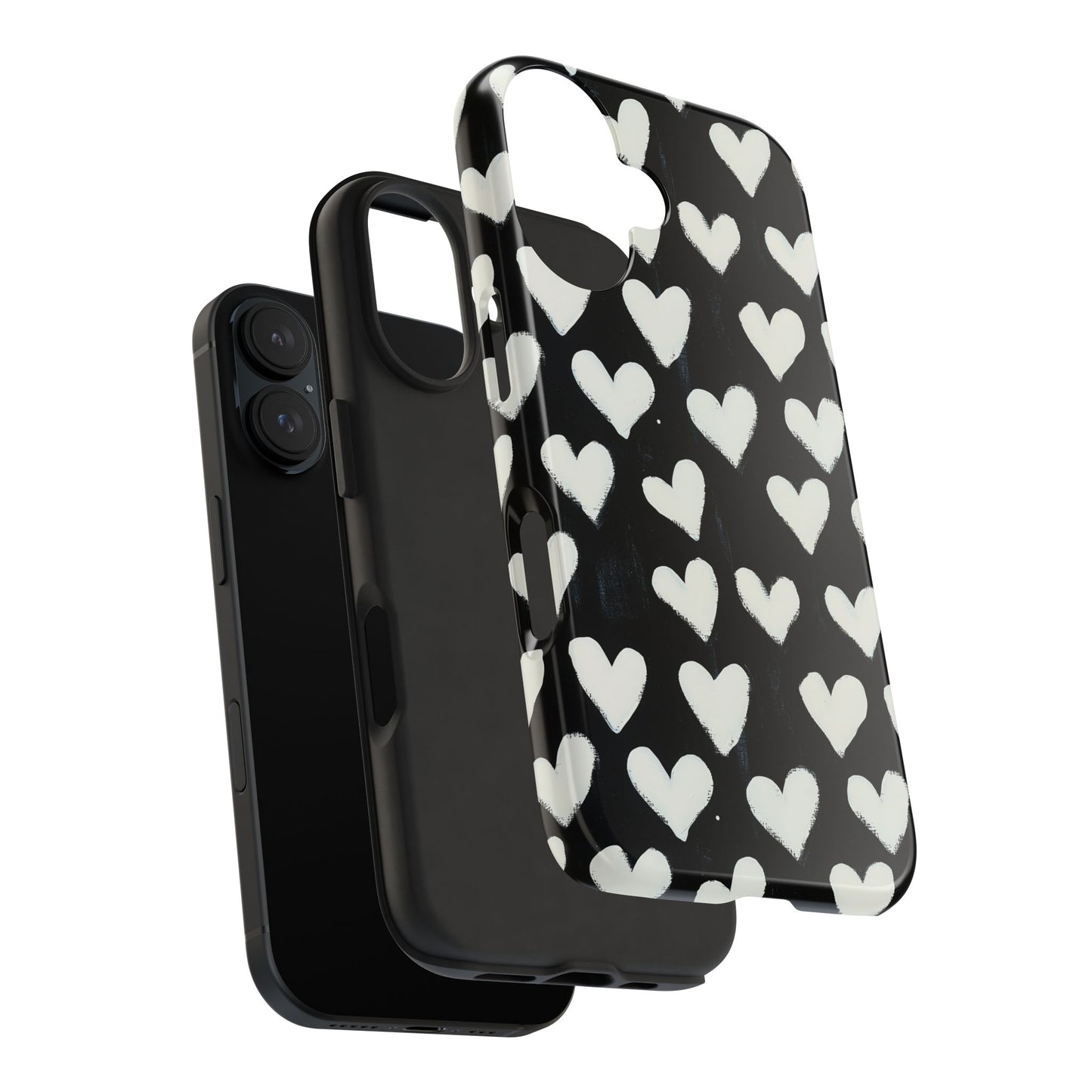 Love is in the Air | White Hearts on Black