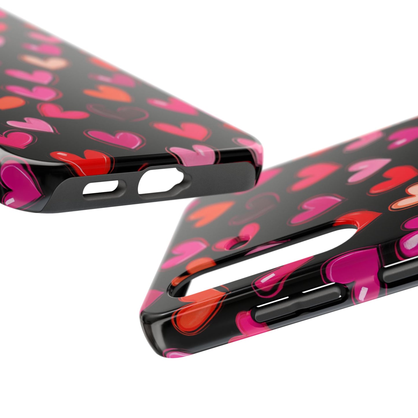 Love is in the Air | Colorful Hearts on Black