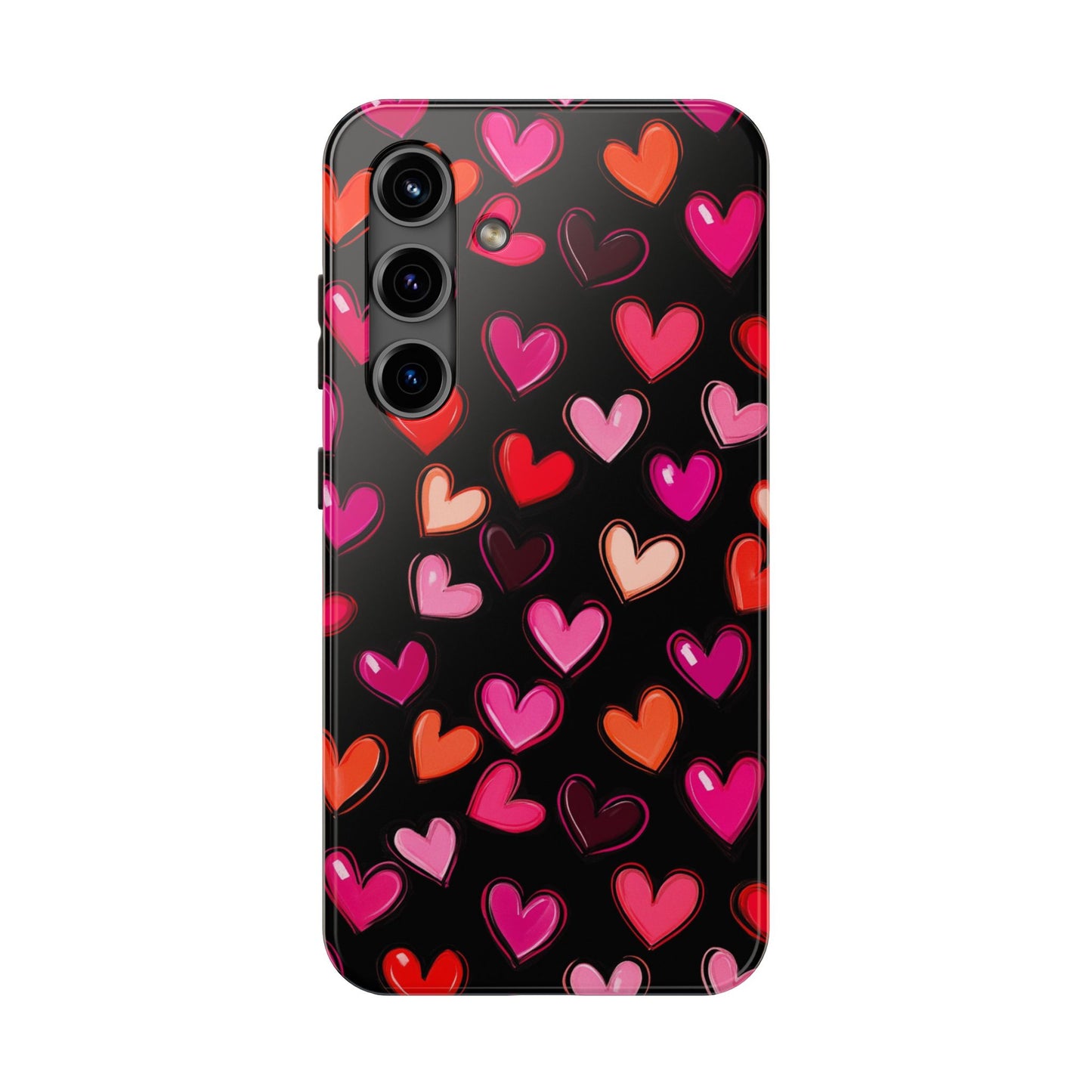 Love is in the Air | Colorful Hearts on Black