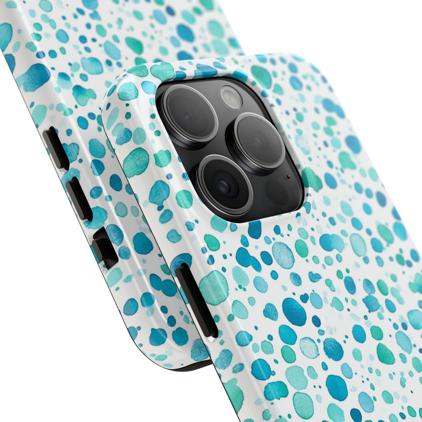 Trendy Spots | Aqua Watercolor Polka Dots