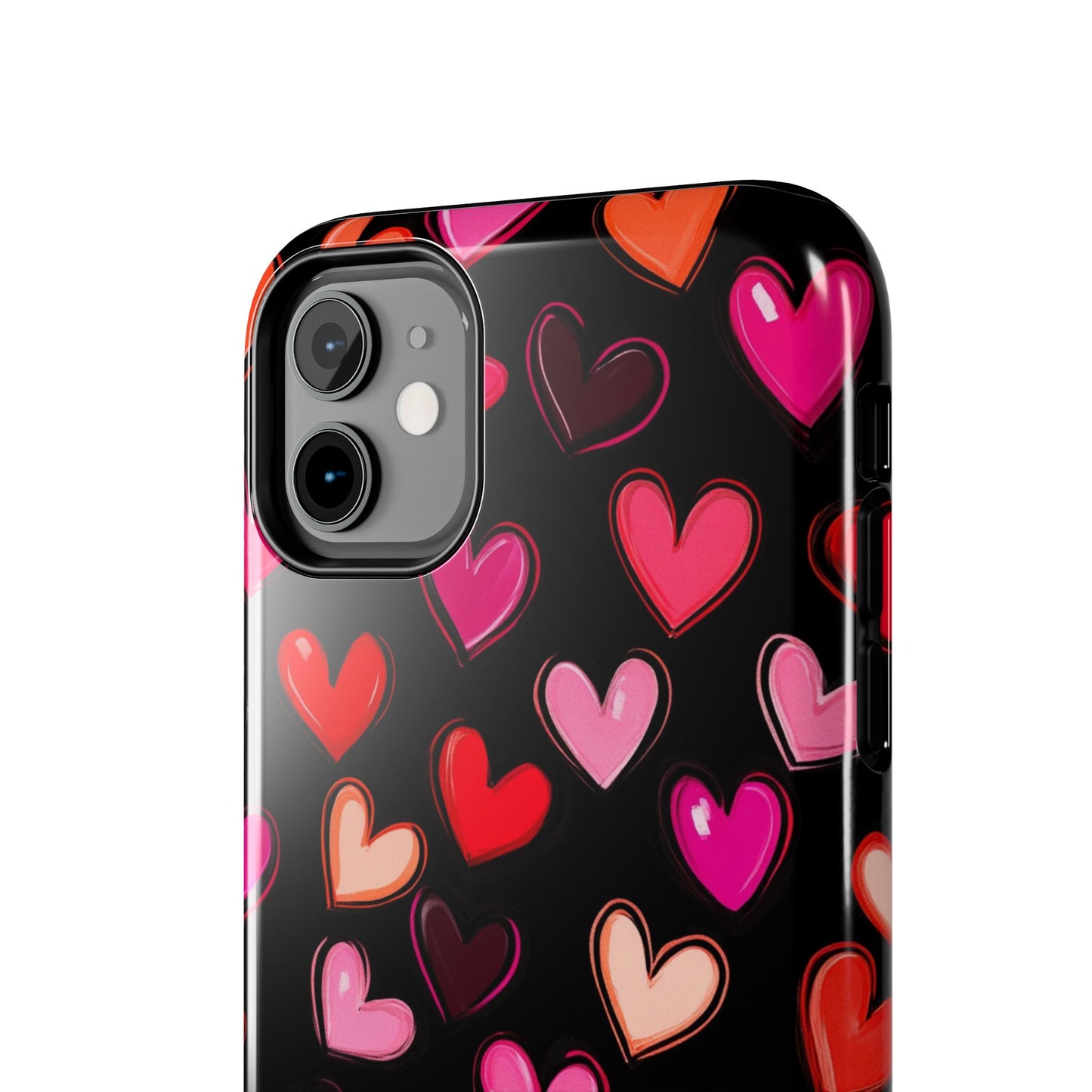 Love is in the Air | Colorful Hearts on Black