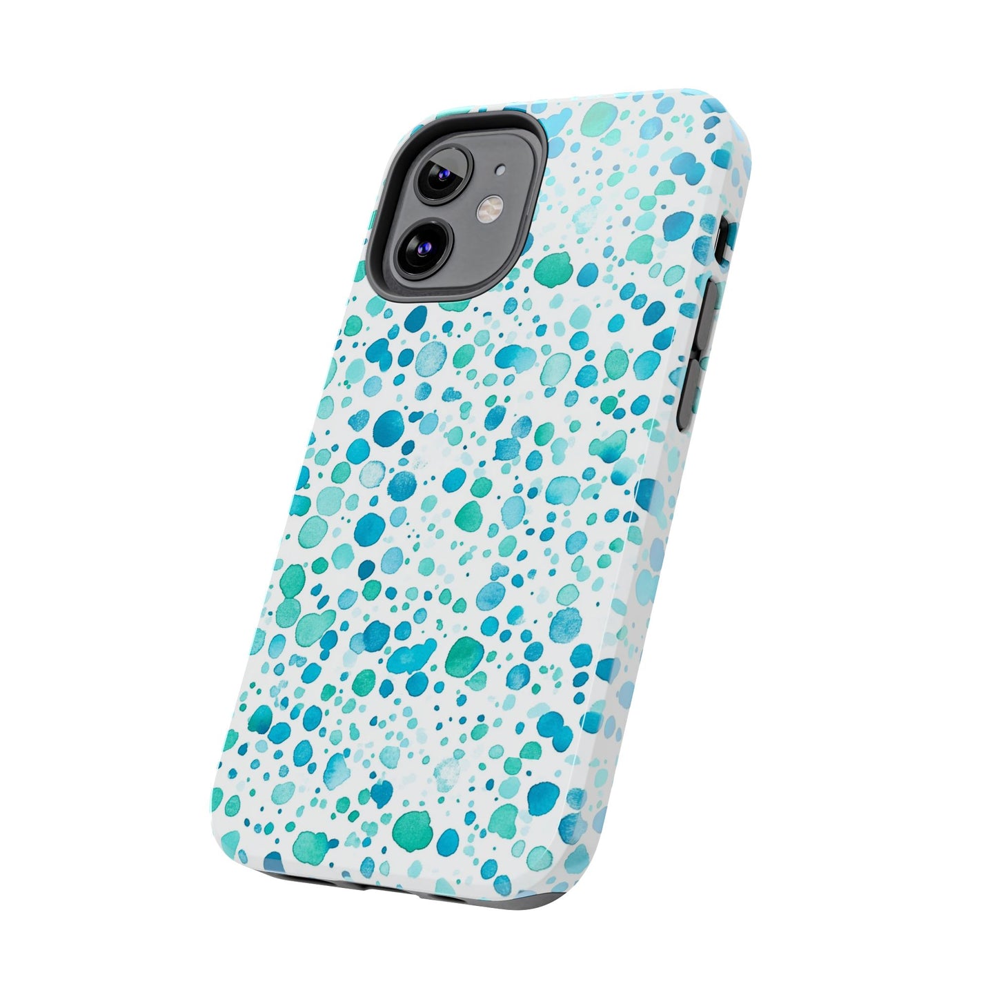 Trendy Spots | Aqua Watercolor Polka Dots