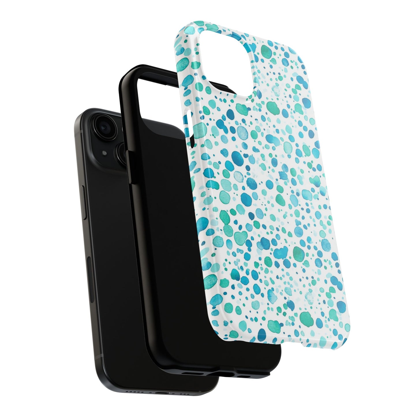 Trendy Spots | Aqua Watercolor Polka Dots