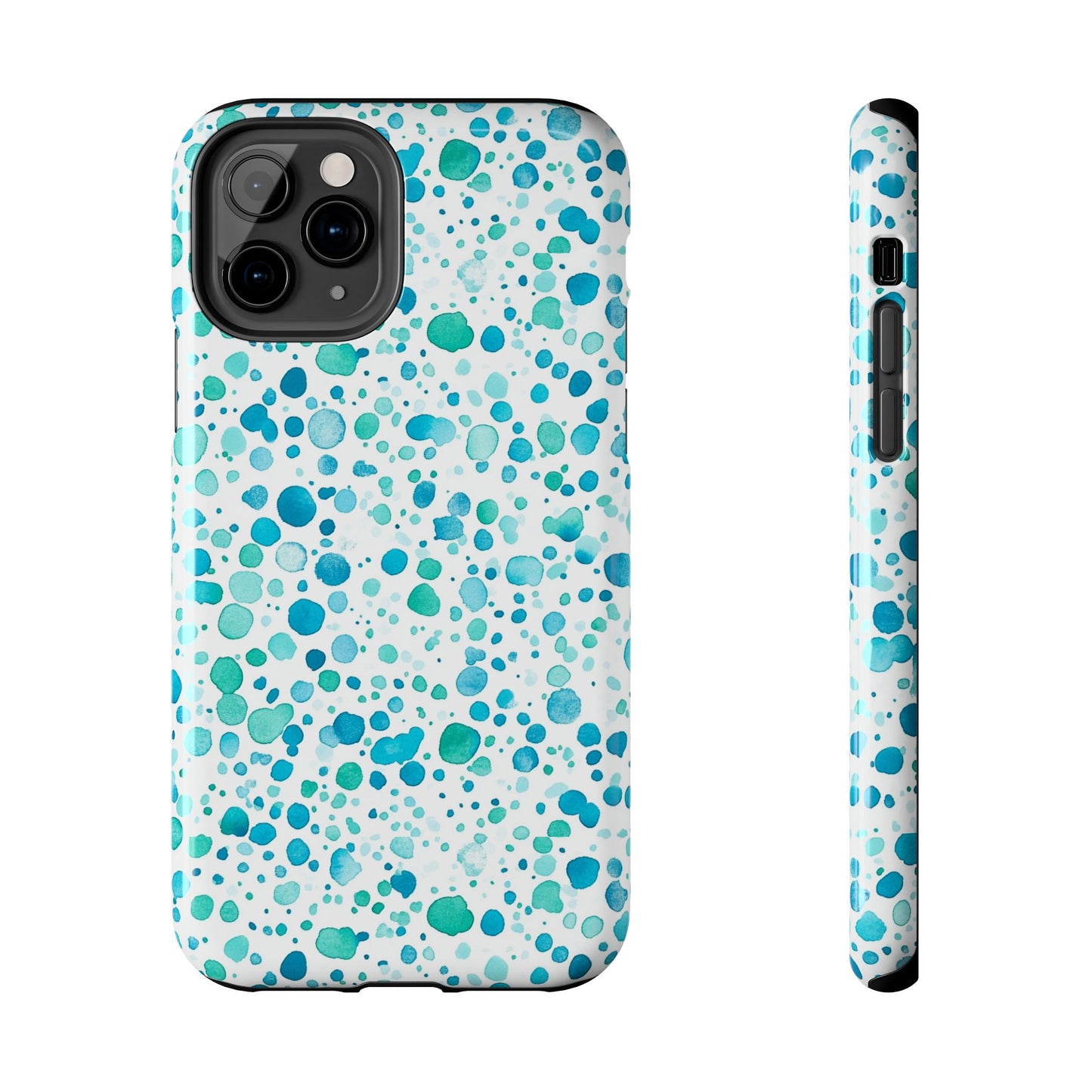 Trendy Spots | Aqua Watercolor Polka Dots