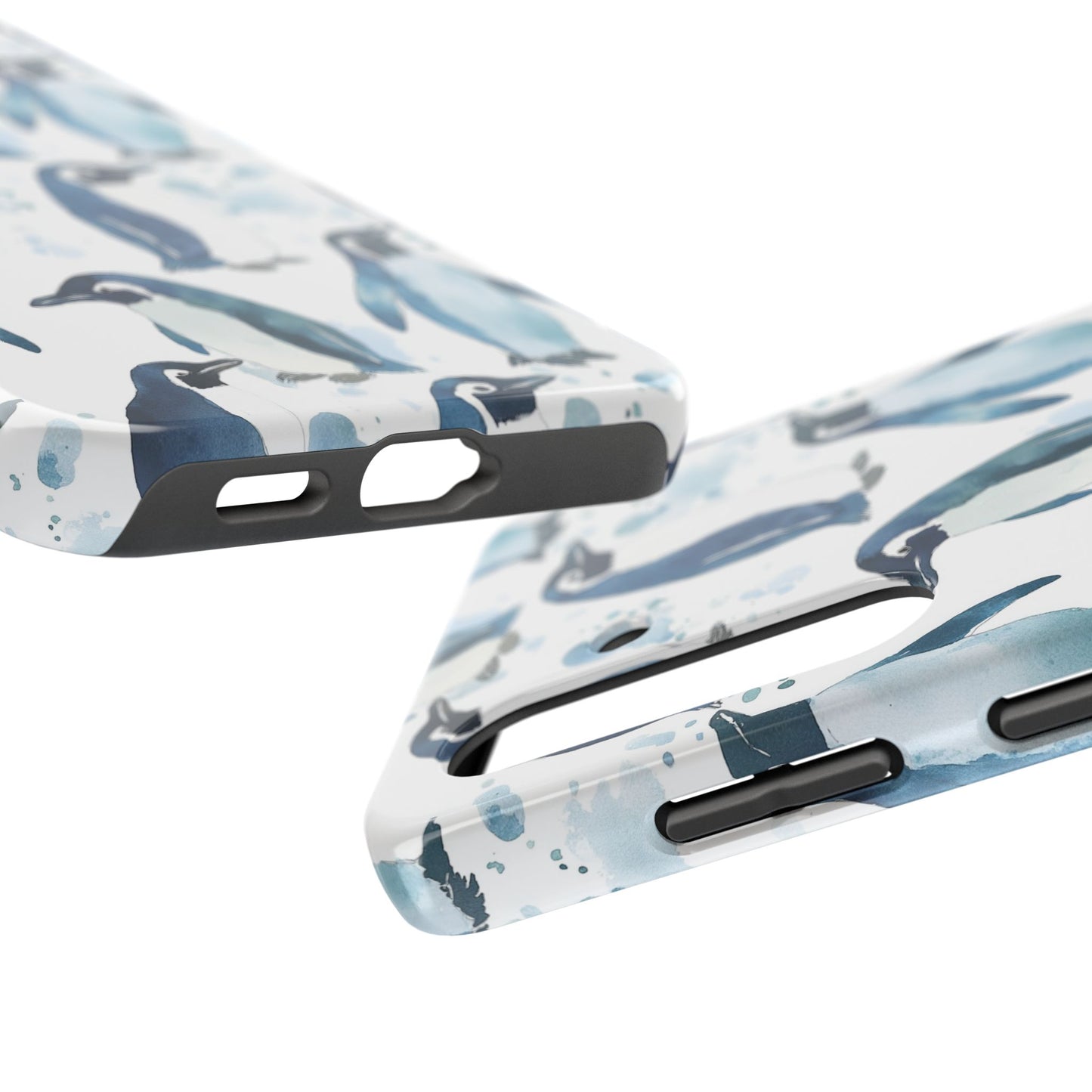 Animal Instinct | Watercolor Blue Gray Penguins