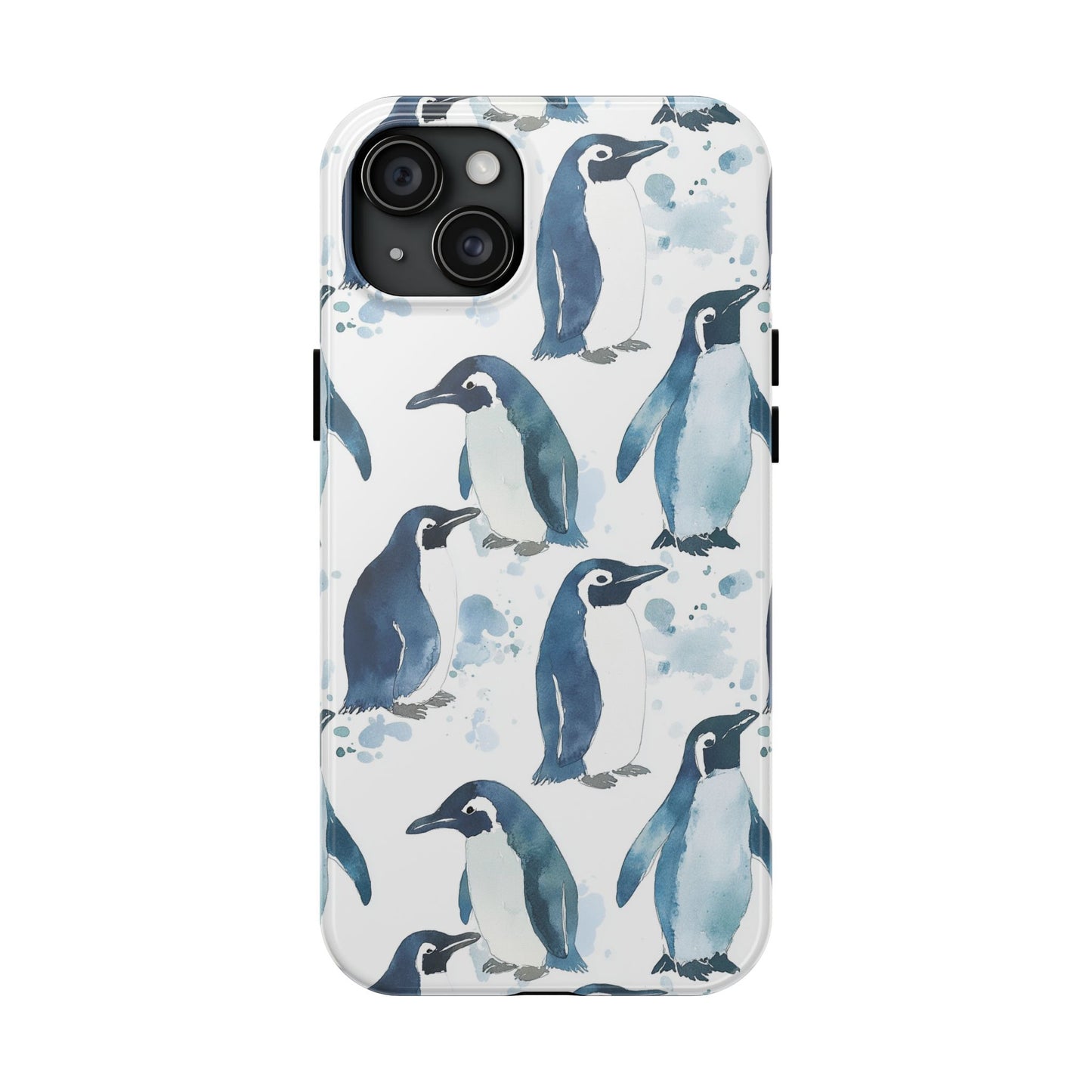 Animal Instinct | Watercolor Blue Gray Penguins
