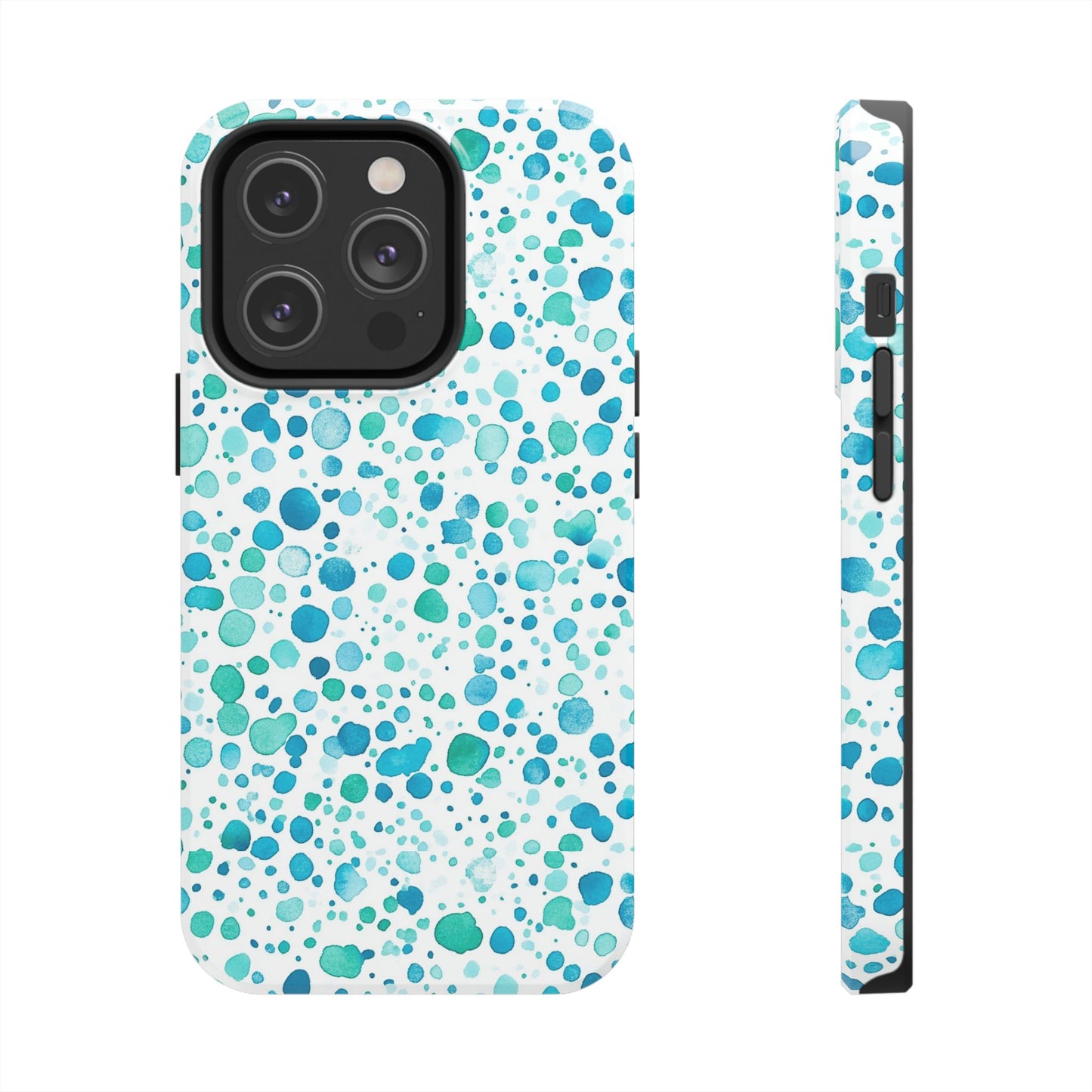 Trendy Spots | Aqua Watercolor Polka Dots
