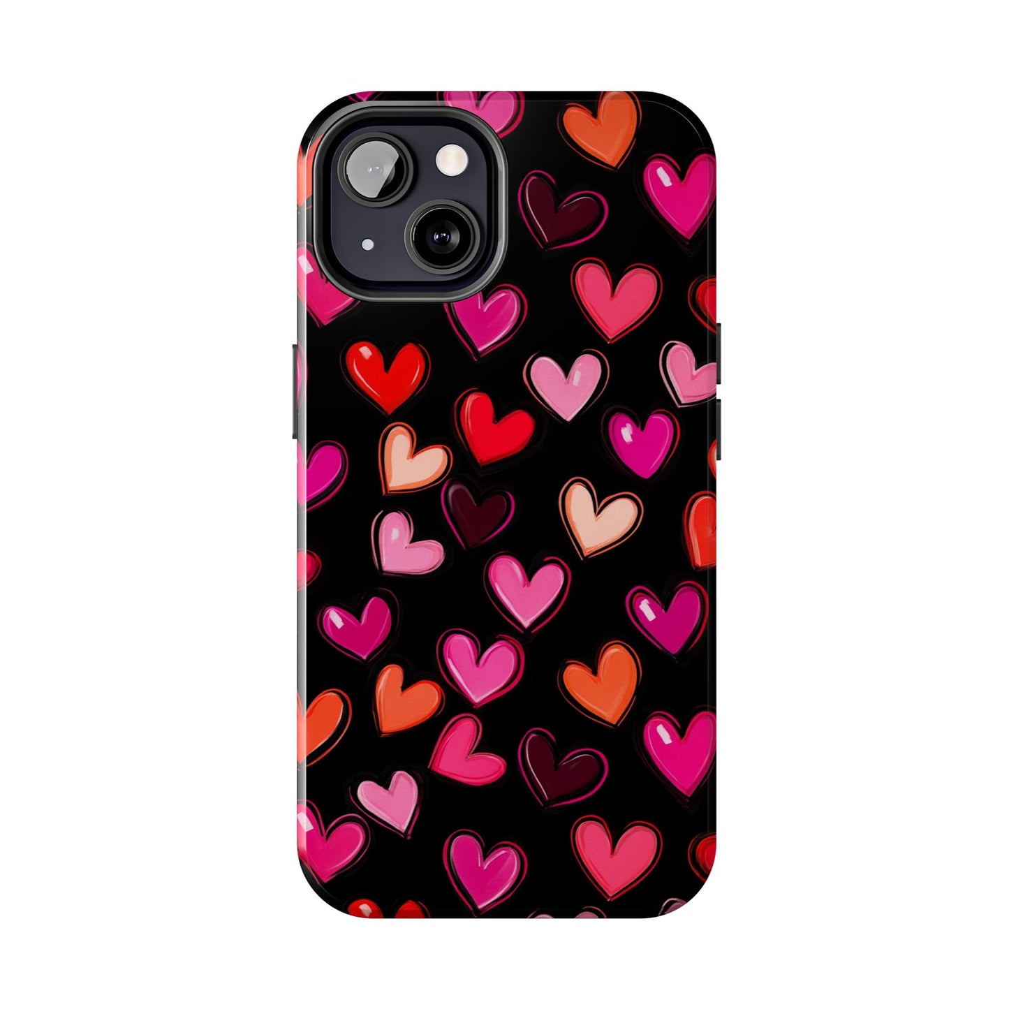 Love is in the Air | Colorful Hearts on Black