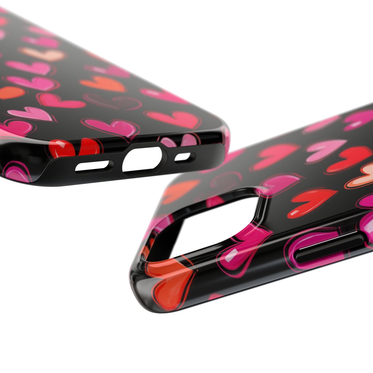 Love is in the Air | Colorful Hearts on Black