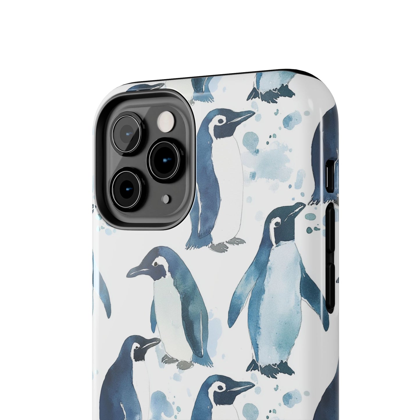 Animal Instinct | Watercolor Blue Gray Penguins