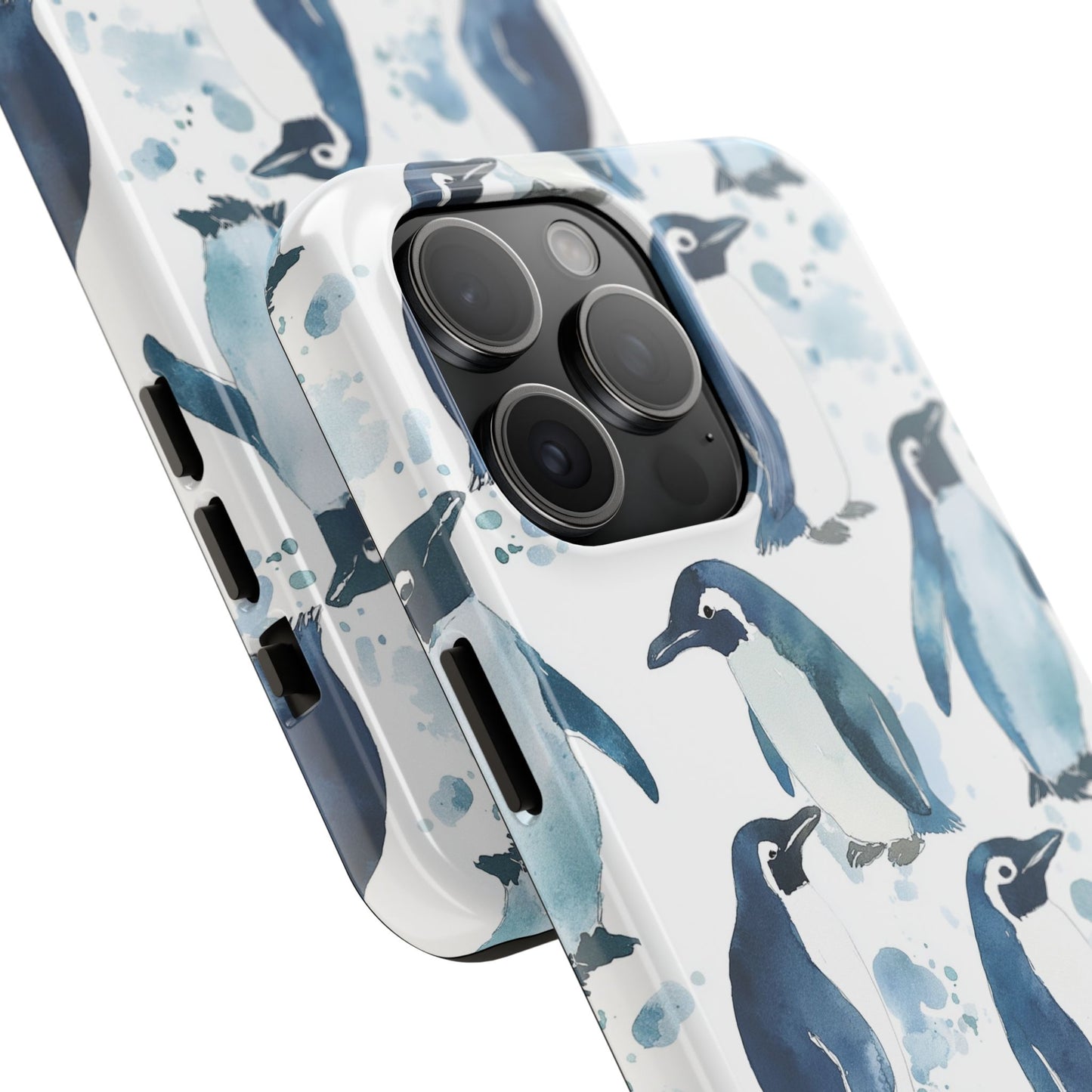 Animal Instinct | Watercolor Blue Gray Penguins