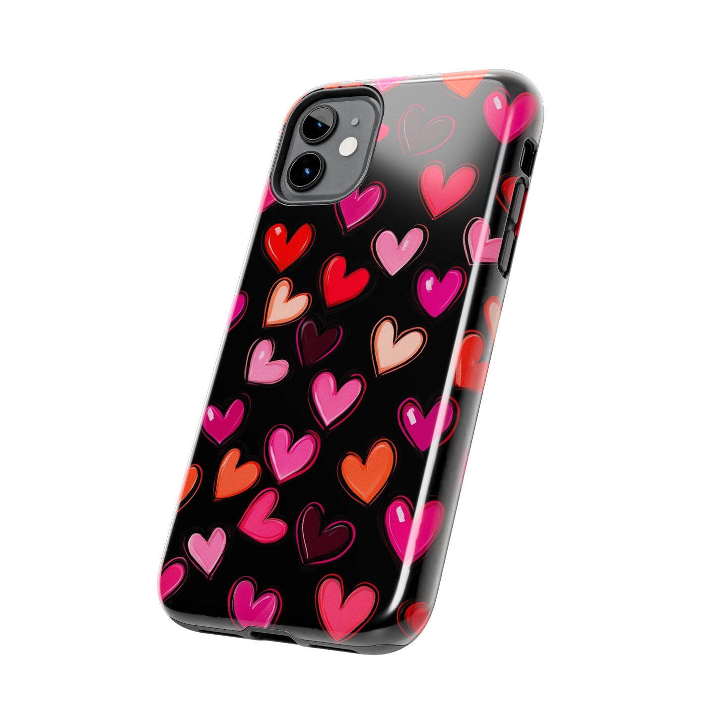 Love is in the Air | Colorful Hearts on Black