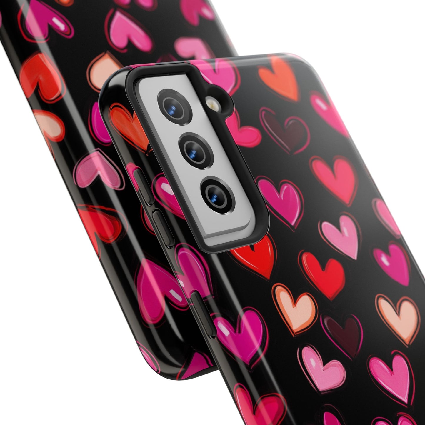 Love is in the Air | Colorful Hearts on Black