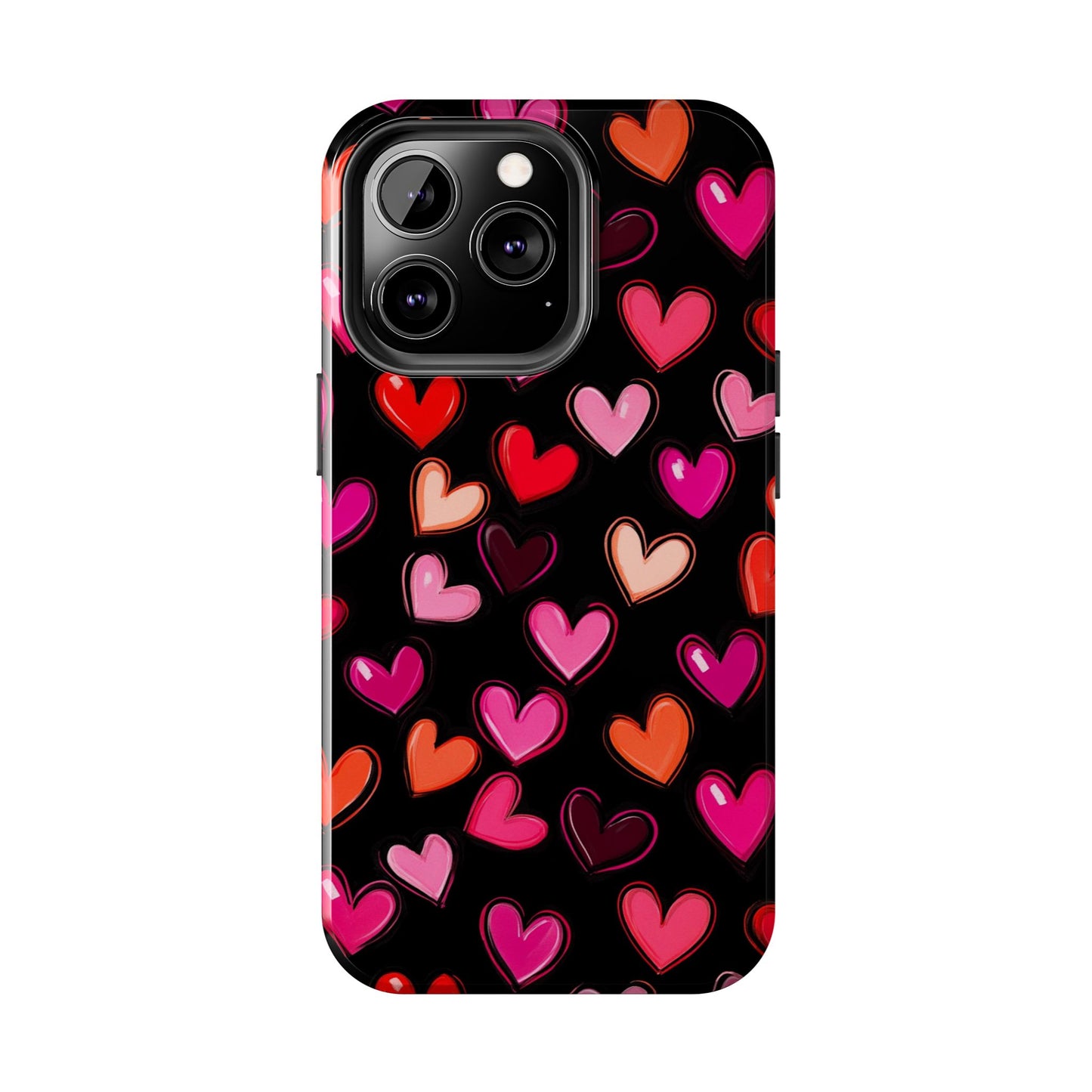 Love is in the Air | Colorful Hearts on Black