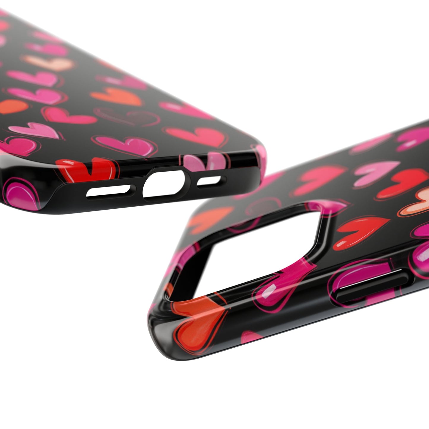 Love is in the Air | Colorful Hearts on Black