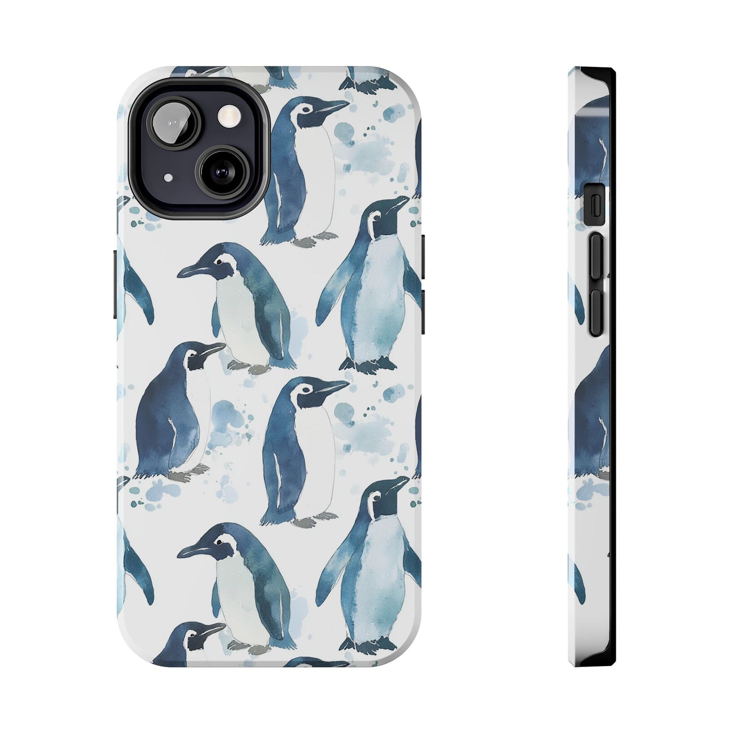 Animal Instinct | Watercolor Blue Gray Penguins