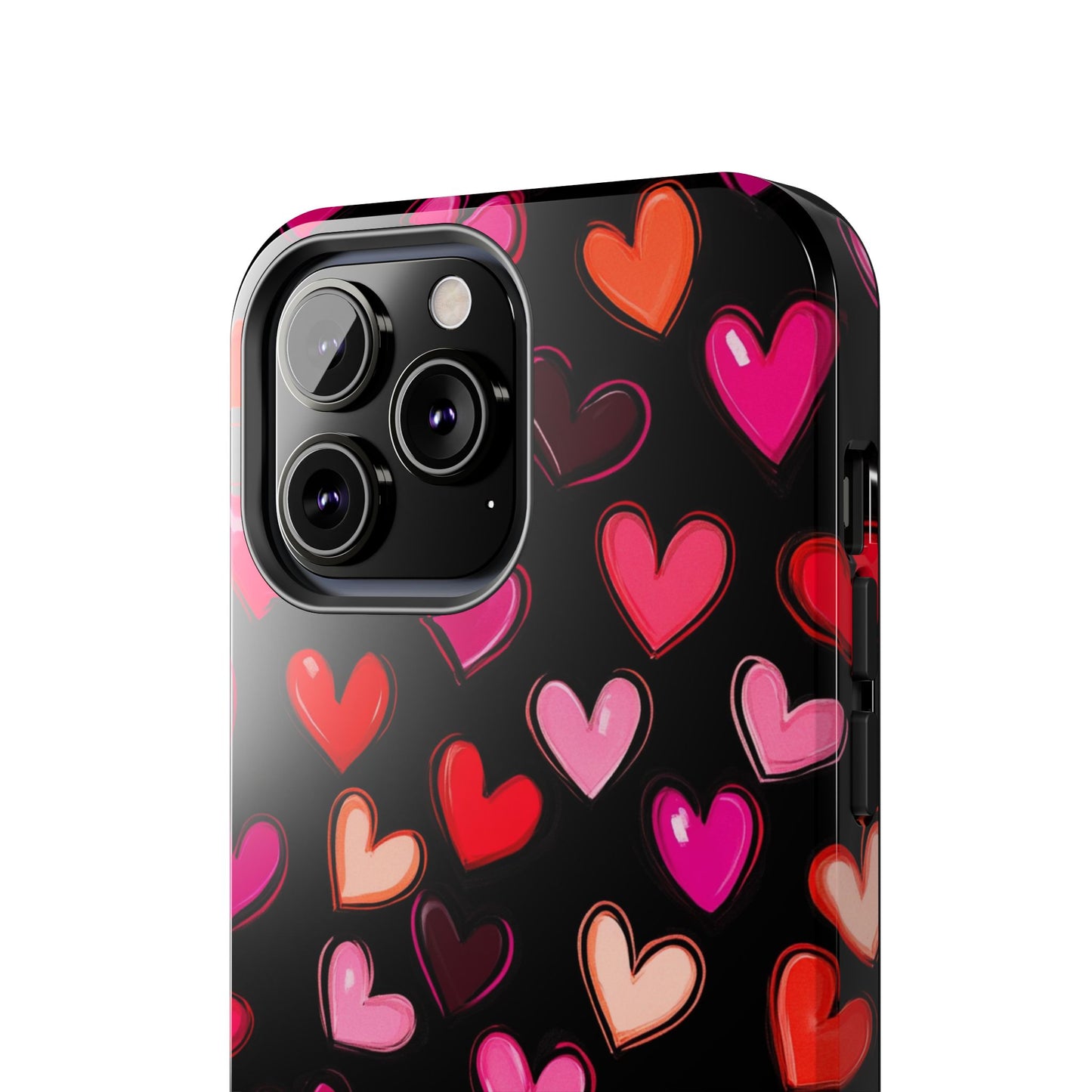 Love is in the Air | Colorful Hearts on Black