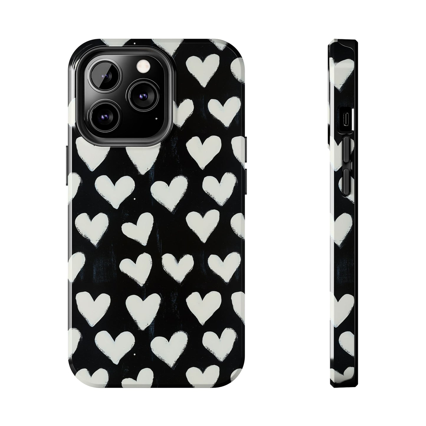 Love is in the Air | White Hearts on Black