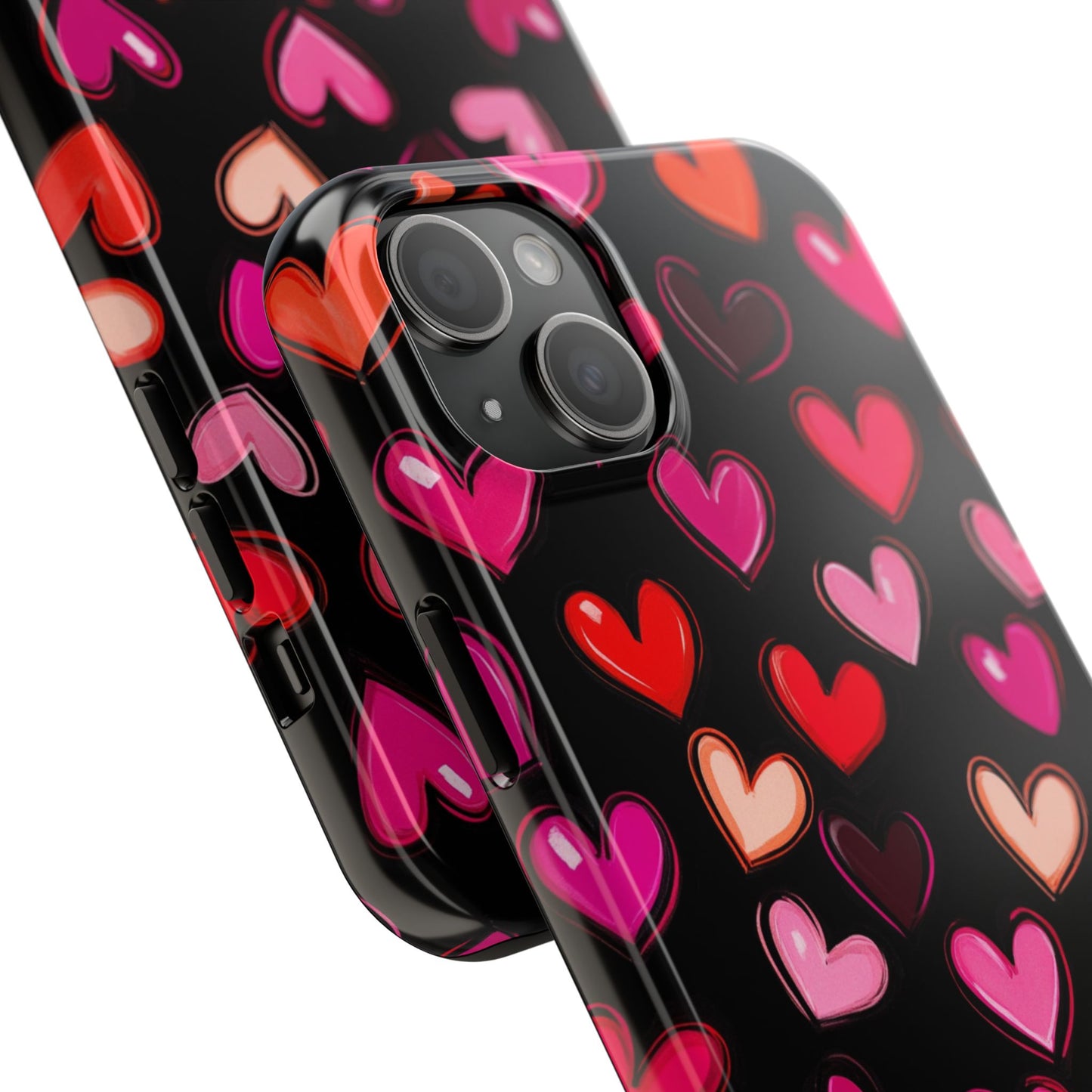 Love is in the Air | Colorful Hearts on Black