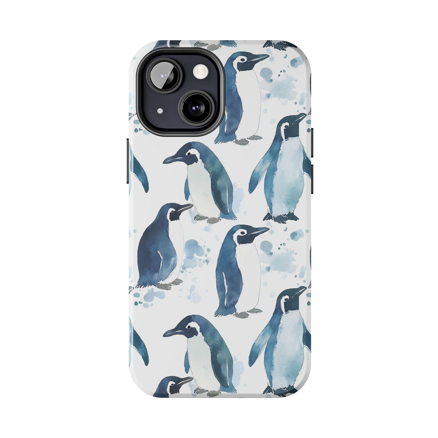 Animal Instinct | Watercolor Blue Gray Penguins