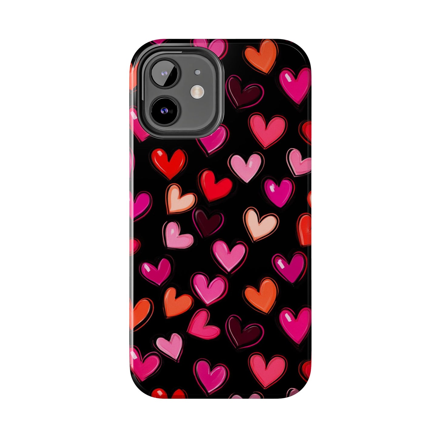 Love is in the Air | Colorful Hearts on Black