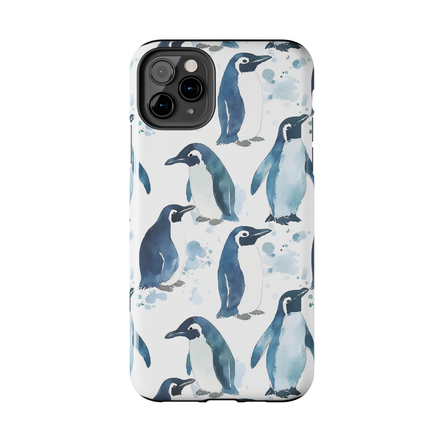Animal Instinct | Watercolor Blue Gray Penguins