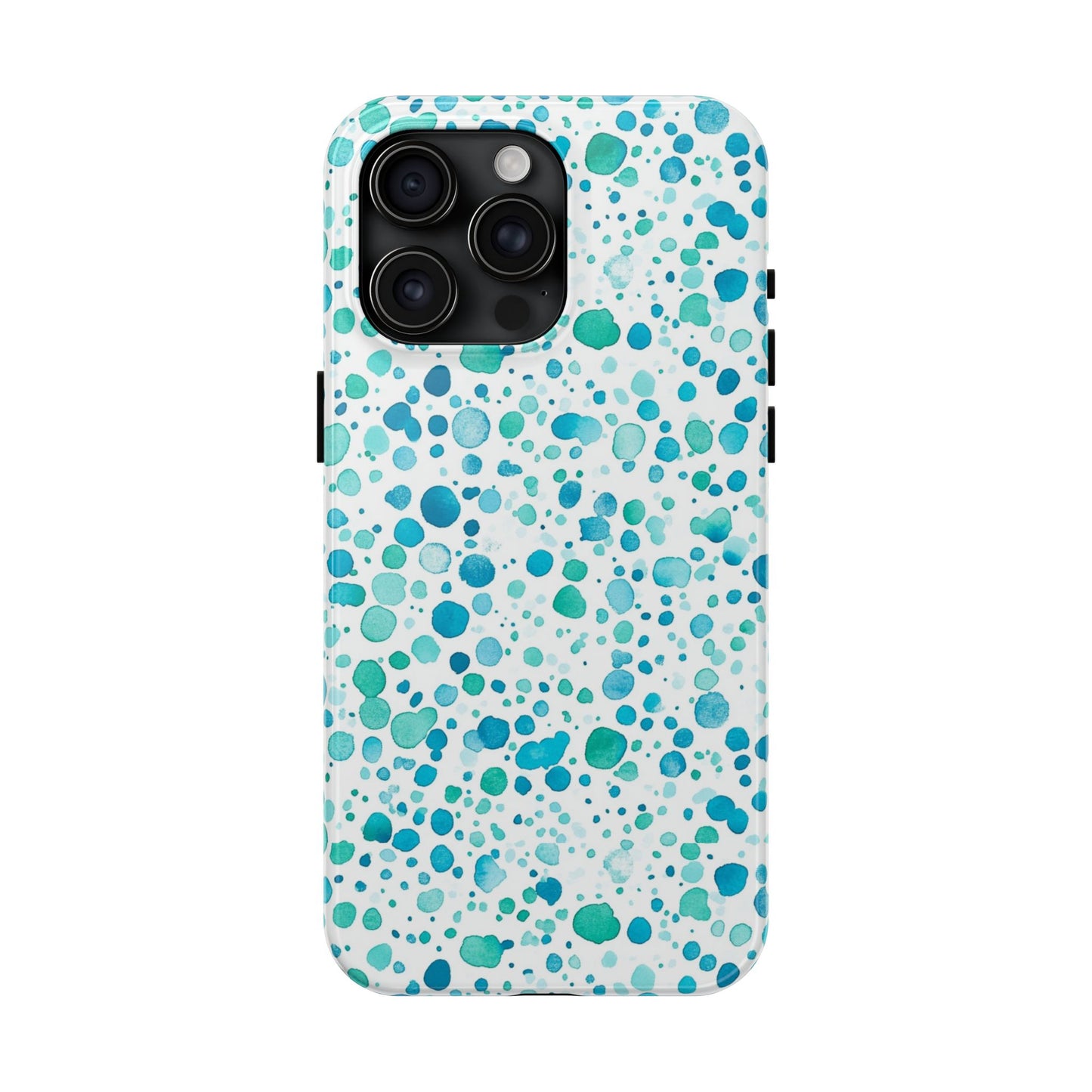 Trendy Spots | Aqua Watercolor Polka Dots