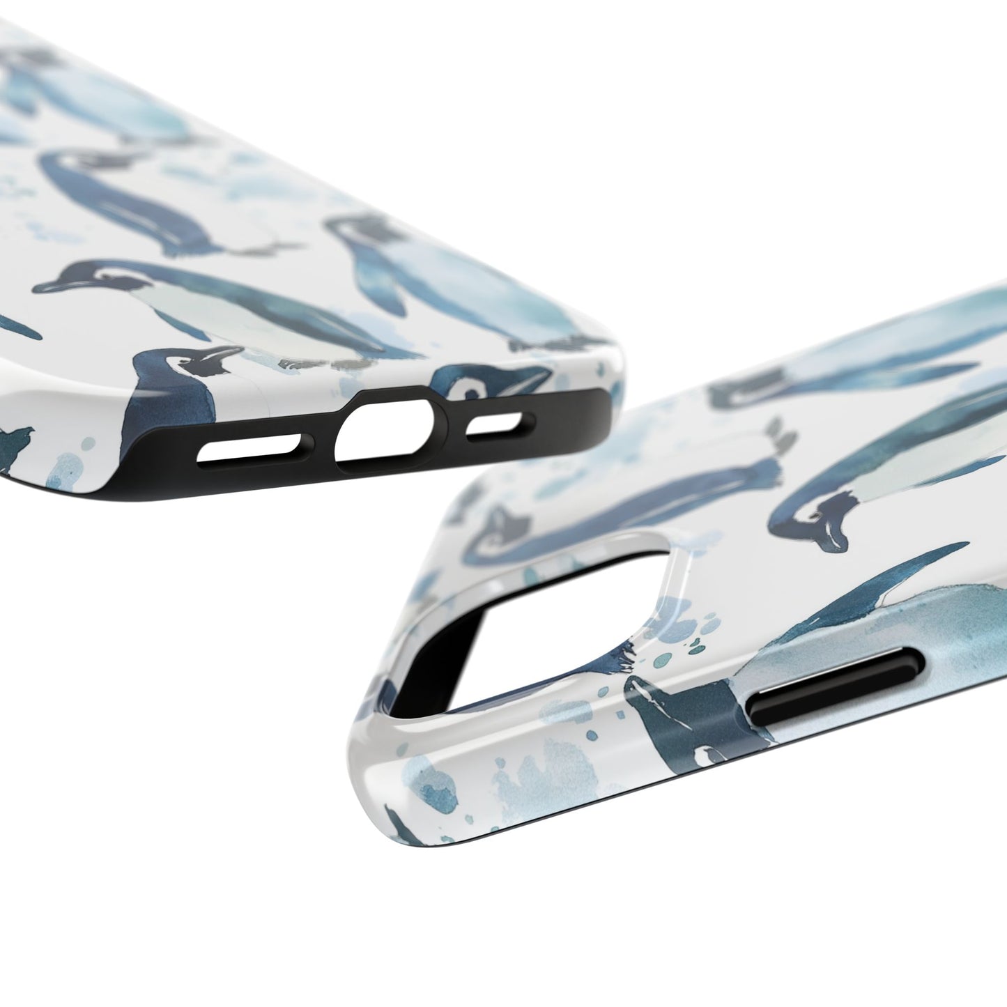 Animal Instinct | Watercolor Blue Gray Penguins