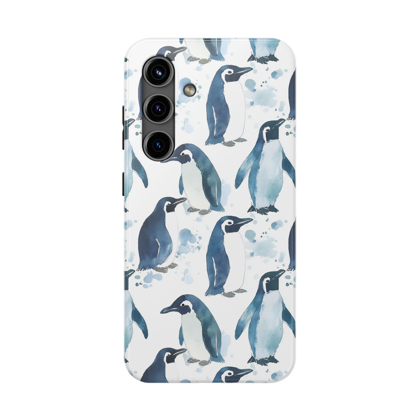 Animal Instinct | Watercolor Blue Gray Penguins
