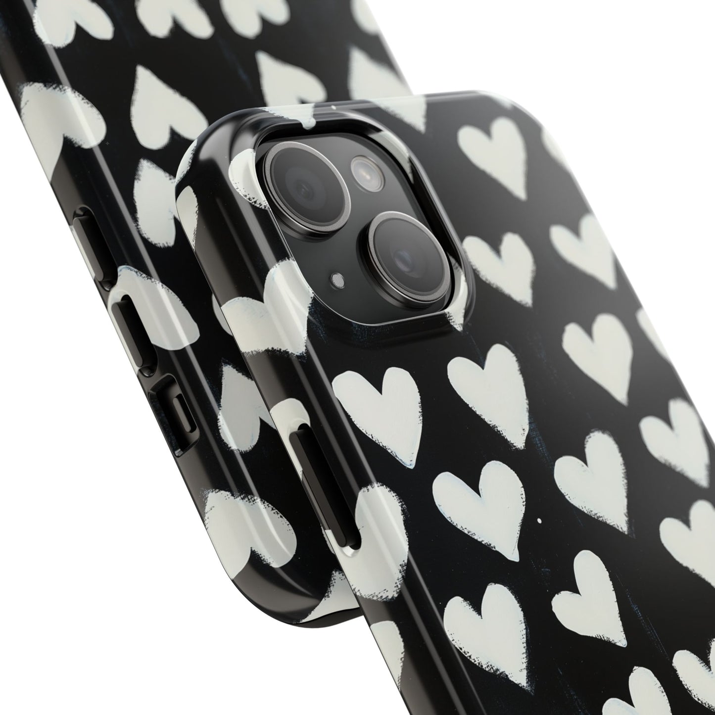 Love is in the Air | White Hearts on Black