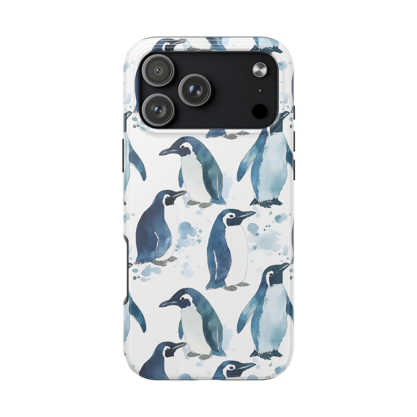Animal Instinct | Watercolor Blue Gray Penguins