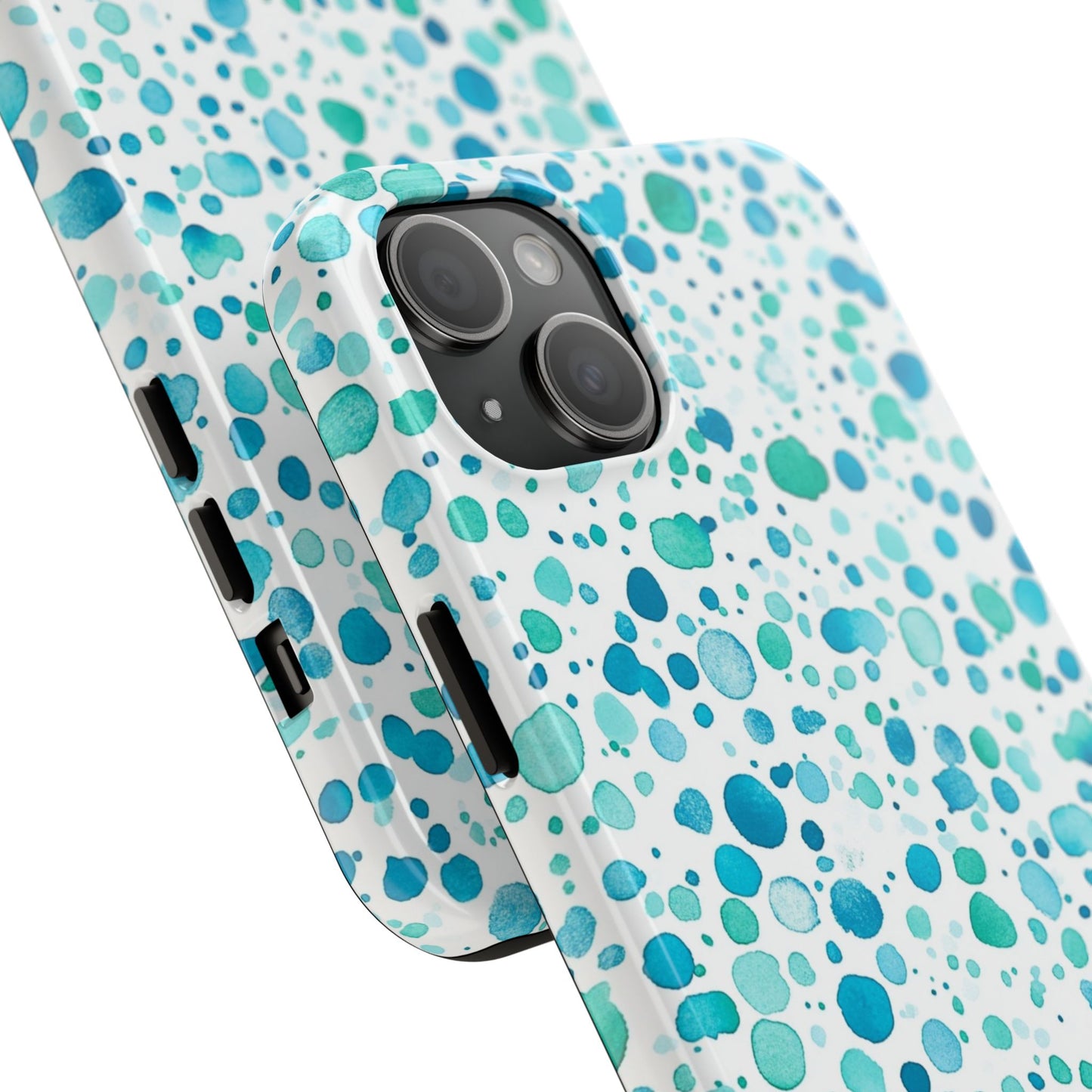 Trendy Spots | Aqua Watercolor Polka Dots