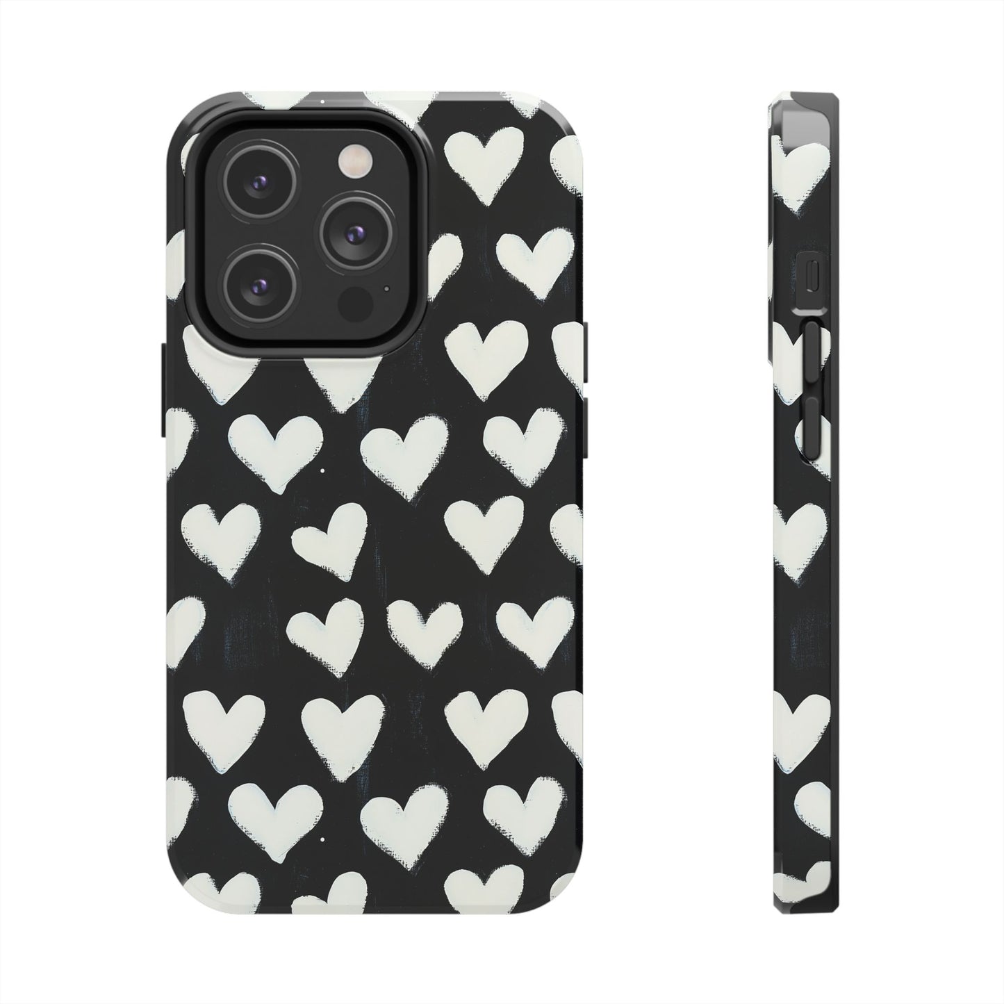 Love is in the Air | White Hearts on Black