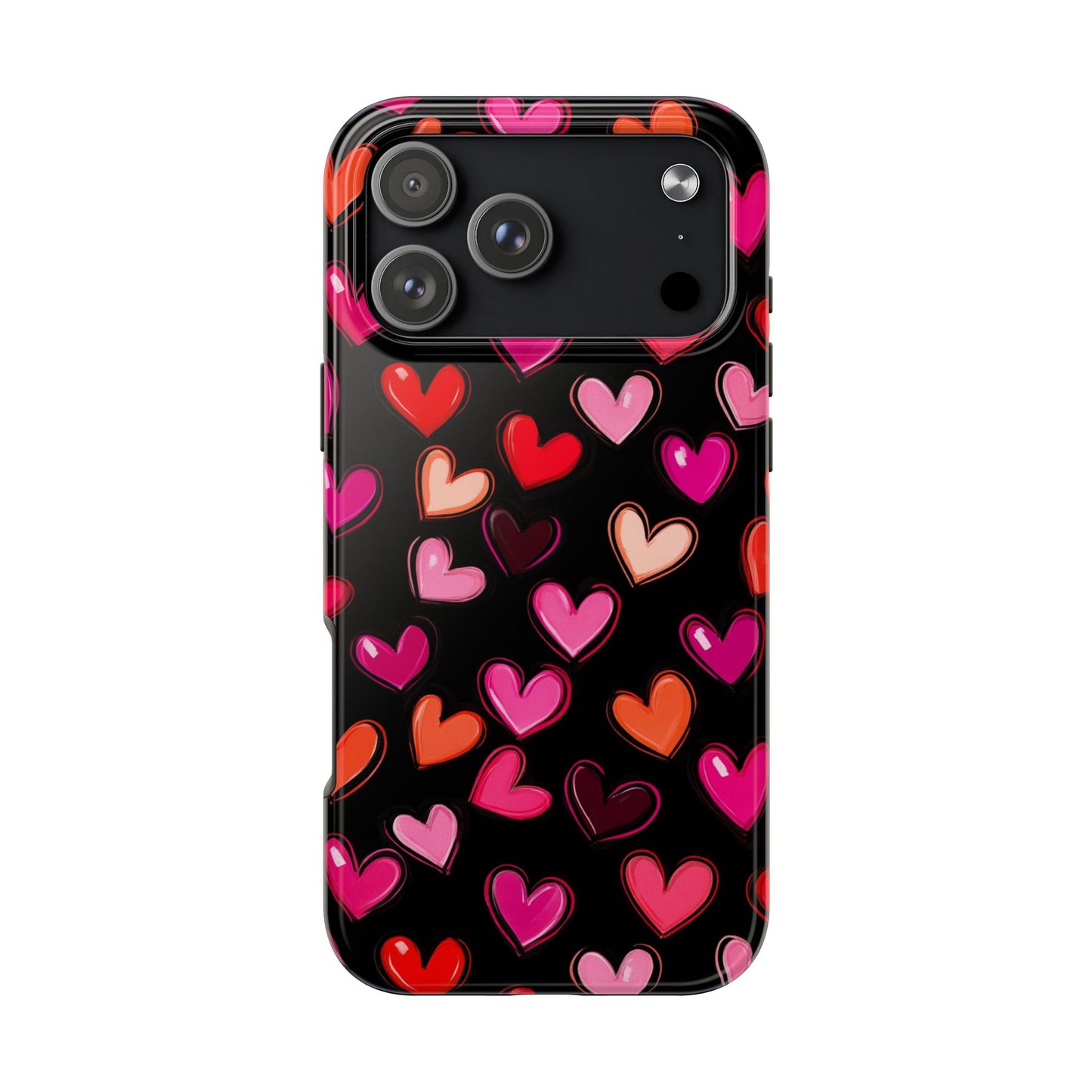 Love is in the Air | Colorful Hearts on Black