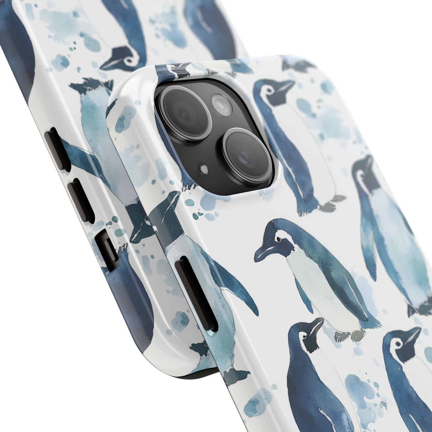 Animal Instinct | Watercolor Blue Gray Penguins